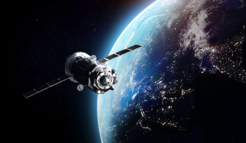 Satellite orbiting Earth